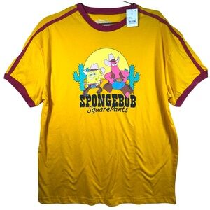 Hybrid Apparel Yellow and Red SpongeBob SquarePants Tee